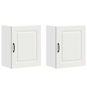 vidaXL Armoires murales de cuisine 2pcs Kalmar blanc bois d'ing&eacute;nierie