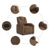 vidaXL Fauteuil inclinable Marron Tissu