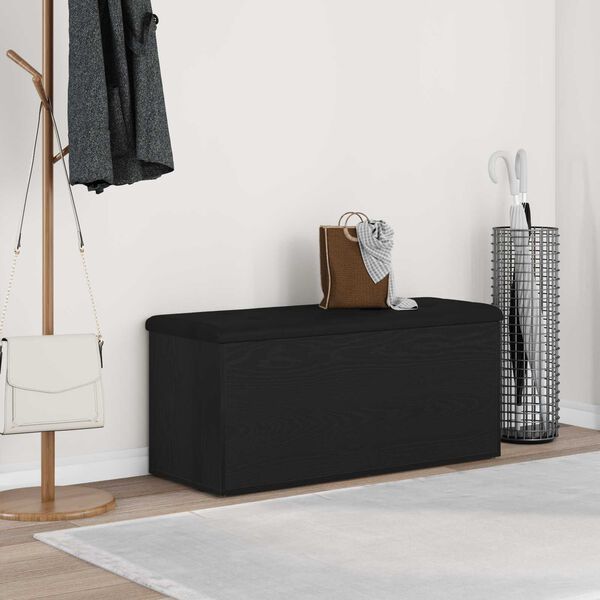 vidaXL Banc de rangement Chêne noir 102 x 42 x 45 cm Bois d'ingénierie