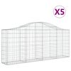 vidaXL Paniers &agrave; gabions arqu&eacute;s 5 pcs 200x30x80/100 cm Fer galvanis&eacute;
