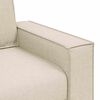 vidaXL Sofa 3 places Beige 220 cm Tissu en lin m&eacute;lang&eacute;