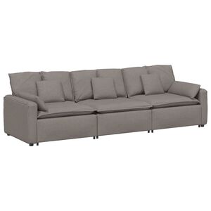 vidaXL Canap&eacute; modulable avec coussins taupe