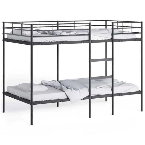 vidaXL Lit superposé sans matelas noir 107x203 cm acier