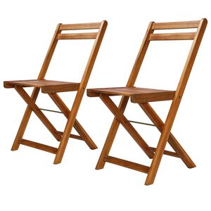 vidaXL Chaises de bistro d'ext&eacute;rieur lot de 2 Bois d'acacia solide
