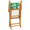 vidaXL Ensemble de bistro 3 pcs motif de feuilles tissu et bois massif