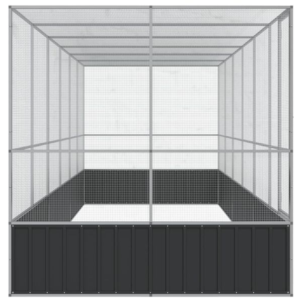 vidaXL Voli&egrave;re avec extension argent&eacute; 625x207x212 cm acier