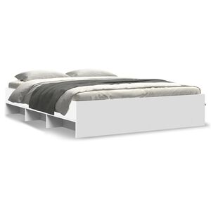 vidaXL Cadre de lit sans matelas blanc 160x200 cm bois d'ing&eacute;nierie