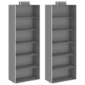 vidaXL &Eacute;tag&egrave;res suspendues de rangement 2 pcs 6 niveaux Tissu