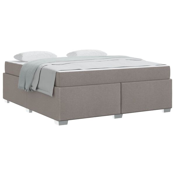 vidaXL Cadre de lit avec matelas Taupe 180 x 200 cm tissu