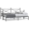 vidaXL Lit de jour et lit gigogne sans matelas noir 90x190 cm acier