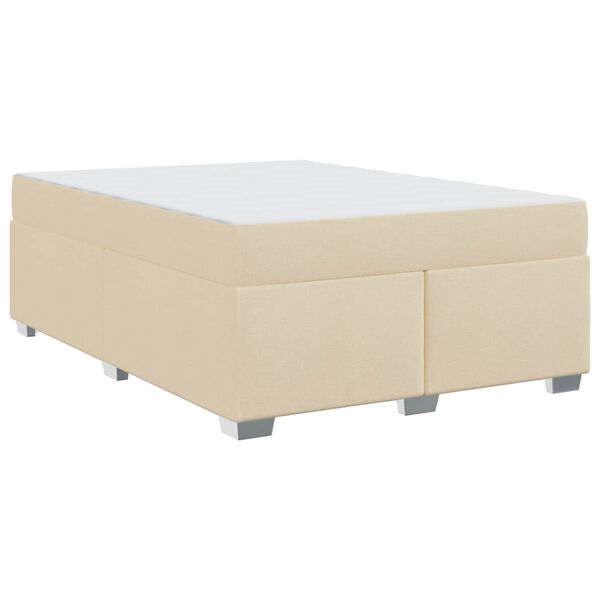 vidaXL Cadre de lit avec matelas Cr&egrave;me 160 x 200 cm tissu