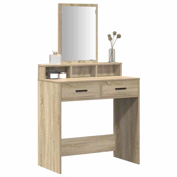 vidaXL Table de Toilette avec tiroir Ch&ecirc;ne Sonoma 79 x 41 x 140 cm