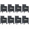 vidaXL Ensemble de salle &agrave; manger pour jardin 9 pcs Anthracite