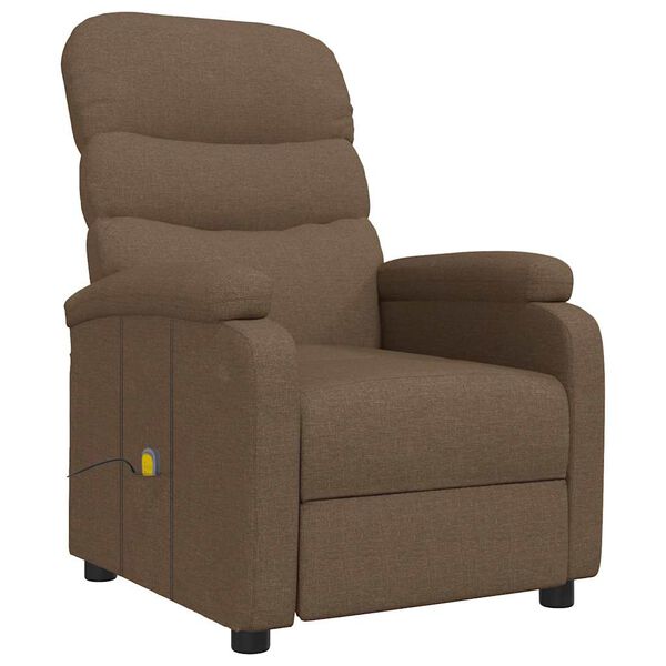 vidaXL Fauteuil de massage Marron Tissu