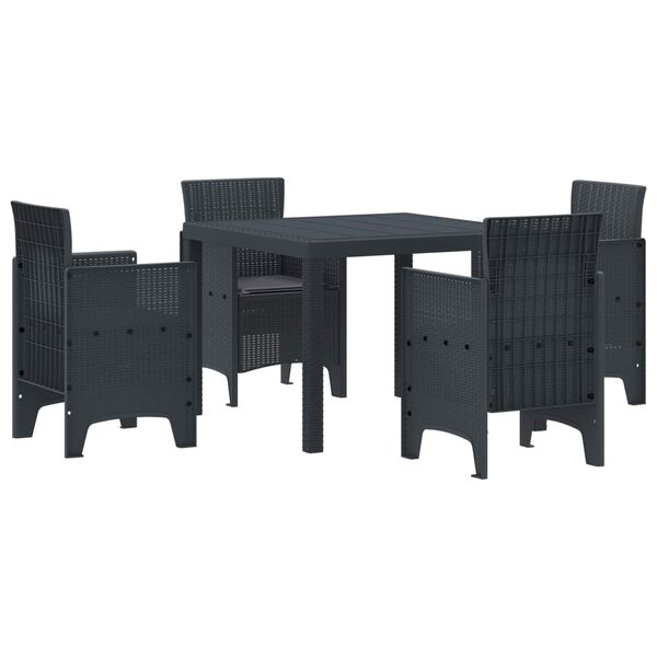 vidaXL Ensemble de salle &agrave; manger pour jardin 5 pcs Anthracite