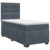 vidaXL Lit boxspring avec matelas Gris fonc&eacute; 100 x 200 cm Velours