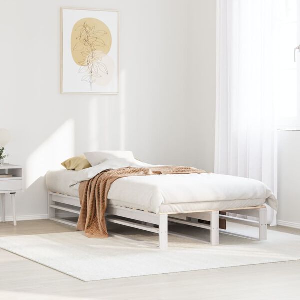 vidaXL Cadre de lit sans matelas blanc 90x190 cm bois de pin massif