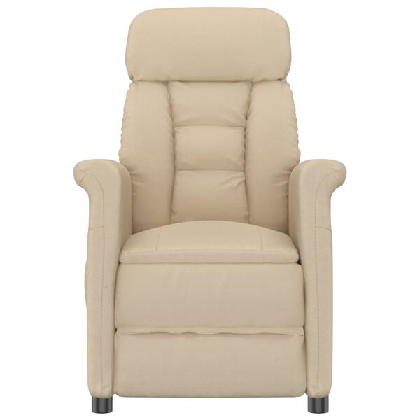 vidaXL Fauteuil inclinable Cr&egrave;me Similicuir daim