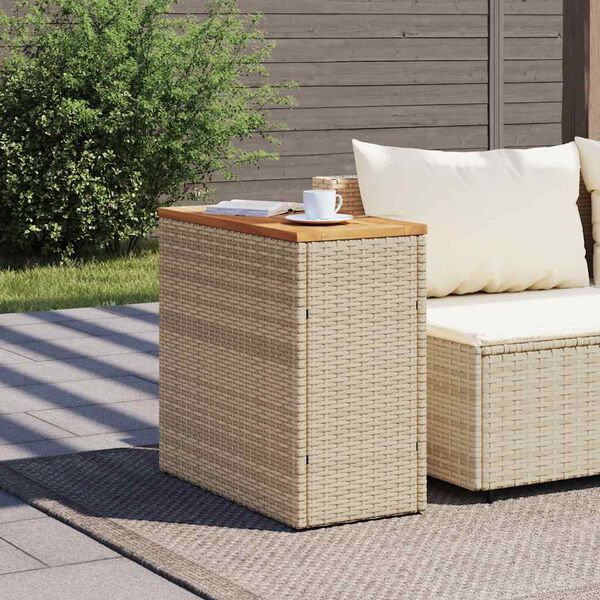 vidaXL Table d'appoint de jardin dessus en bois beige 58x27,5x55 cm