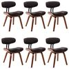 vidaXL Chaises &agrave; manger lot de 6 gris bois courb&eacute; et tissu