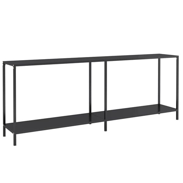 vidaXL Table console Noir 200x35x75,5 cm Verre tremp&eacute;