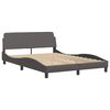 vidaXL Lit Viana avec matelas gris 140x190 cm similicuir