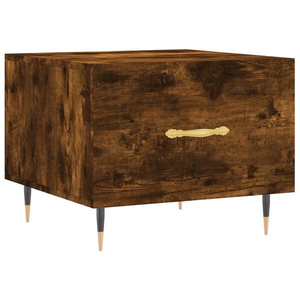 vidaXL Table basse Ch&ecirc;ne fum&eacute; 50x50x40 cm Bois d'ing&eacute;nierie
