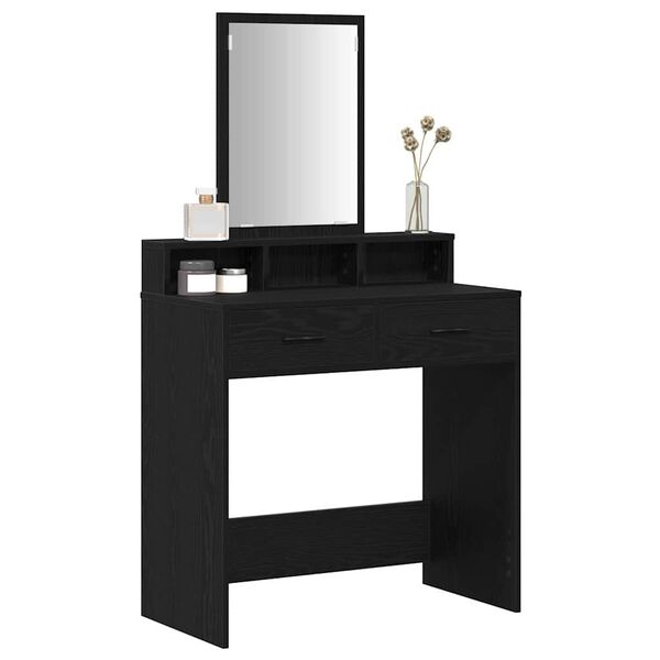 vidaXL Table de Toilette Ch&ecirc;ne noir 79 x 41 x 140 cm Bois d'ing&eacute;nierie