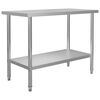 vidaXL Table de travail de cuisine avec étagère 120x60x120 cm Inox