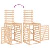 vidaXL Abri de poubelles quadruple sur roulettes bois massif pin