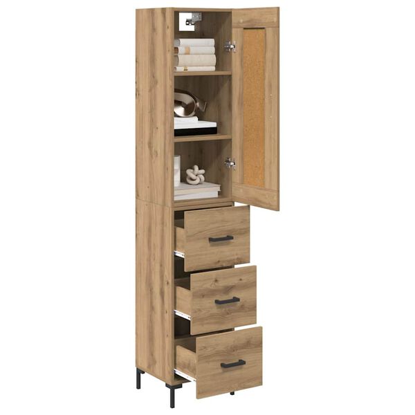 vidaXL Haut Armoire avec tiroir Ch&ecirc;ne artisanal 34,5 x 34 x 180 cm
