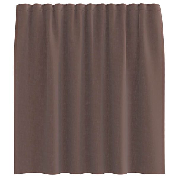 vidaXL Rideaux en voile avec passe-tringles 2 pcs marron