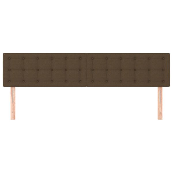 vidaXL T&ecirc;tes de lit 2 pcs Marron Fonc&eacute; 100x5x78/88 cm Tissu
