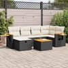 vidaXL Salon de jardin 7 pcs avec coussins noir r&eacute;sine tress&eacute;e