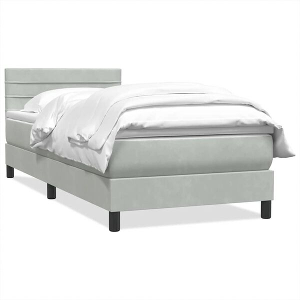 vidaXL Sommier &agrave; lattes de lit et matelas gris clair 100x220cm velours