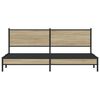 vidaXL Cadre de lit en m&eacute;tal sans matelas ch&ecirc;ne sonoma 200x200 cm