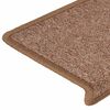 vidaXL Tapis d'escalier 30 pi&egrave;ces 65 x 21 x 4 cm Marron Bord rectangulaire