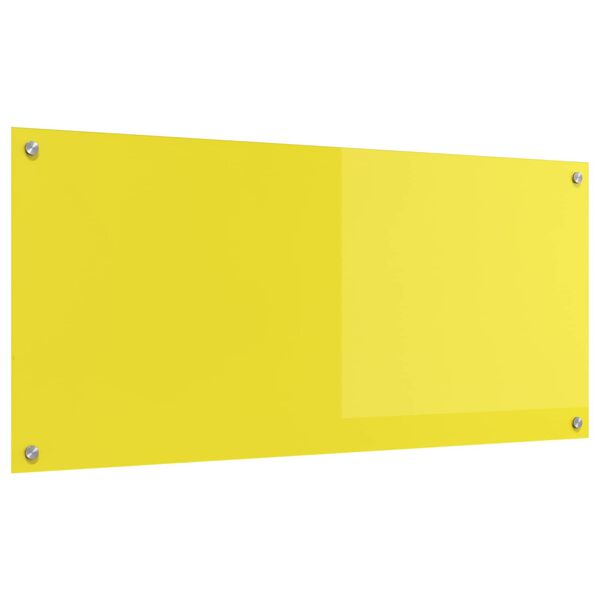 vidaXL Cr&eacute;dence de cuisine Jaune 110 x 50 cm verre tremp&eacute;