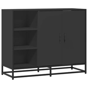 vidaXL Buffet noir 92x35x76 cm bois d&rsquo;ing&eacute;nierie