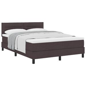 vidaXL Lit &agrave; ressorts avec matelas Marron fonc&eacute; 140 x 200 cm tissu