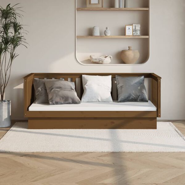 vidaXL Lit de jour sans matelas marron miel 90x190 cm bois pin massif