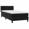 vidaXL Sommier &agrave; lattes de lit avec matelas noir 90x220 cm velours