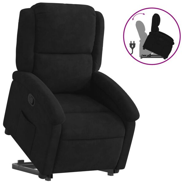 vidaXL Fauteuil inclinable Noir Velours