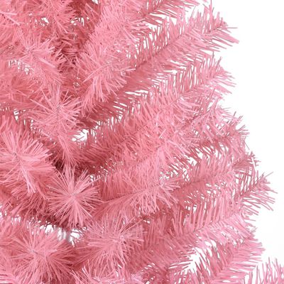 vidaXL Demi sapin de Noël artificiel avec support Rose 150 cm PVC