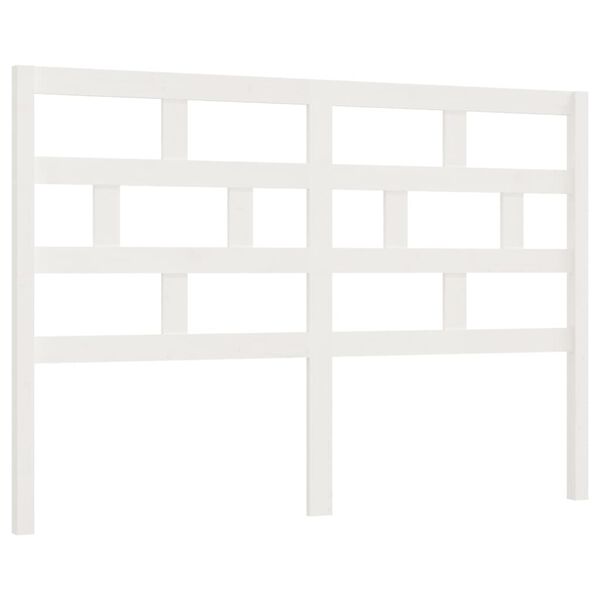 vidaXL T&ecirc;te de lit Blanc 156x4x100 cm Bois massif de pin