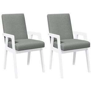 vidaXL Chaises de salle &agrave; manger avec coussins (2 pcs) bois massif blanc caoutchouc