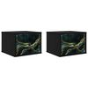 vidaXL Cabinet de chevet mural WIJHE 2 pc Ch&ecirc;ne noir 36 x 33 x 25 cm