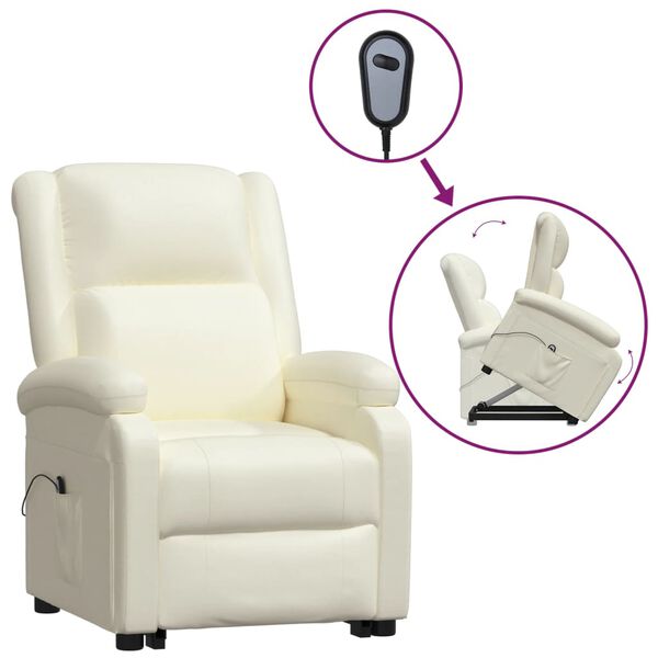 vidaXL Fauteuil Cr&egrave;me Similicuir