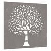 vidaXL D&eacute;coration murale jardin 55x55 cm acier corten design d'arbre