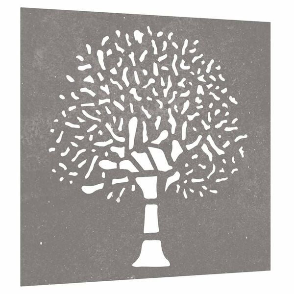 vidaXL D&eacute;coration murale jardin 55x55 cm acier corten design d'arbre